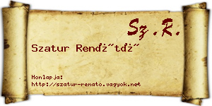 Szatur Renátó névjegykártya