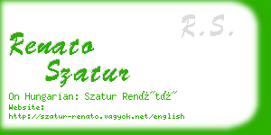 renato szatur business card
